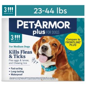 Medium Dogs 23-44 lbs, Flea & Tick Prevention for Dogs, 3-Month Supply